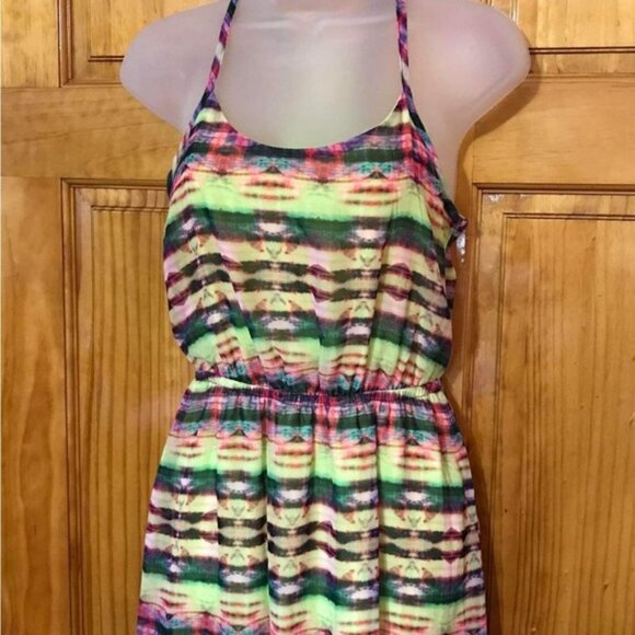 No Boundaries Tie Dye Floor Length Maxi Elastic Waist Sundress Dress3 - 5 Small - Picture 4 of 16